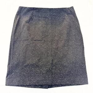 J. Jill Ponte Black Starry Knee Length Pencil Skirt Size XL Petite